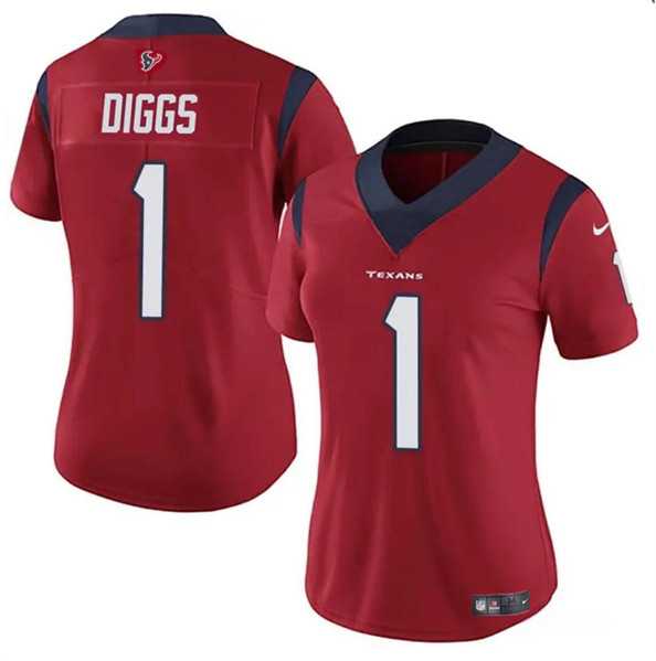 Women%27s Houston Texans #1 Stefon Diggs Red Vapor Untouchable Limited Stitched Jersey Dzhi